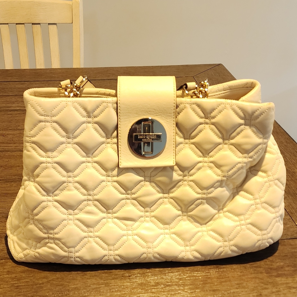 White Kate Spade Quilted Leather Bag